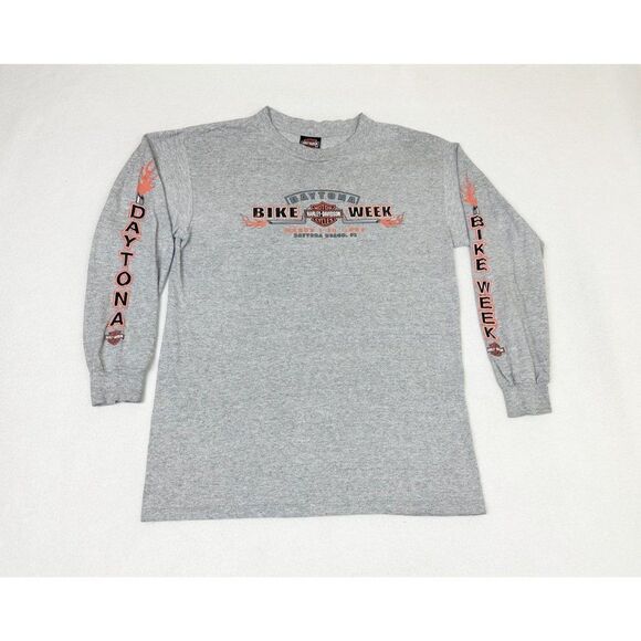 Vintage Y2K 2002 Harley Davidson T-Shirt Medium Grey Bike Week Daytona - Picture 3 of 9